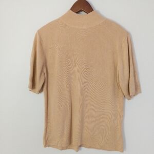 Biline 100% Silk Short Sleeve Sweater Top Size XL